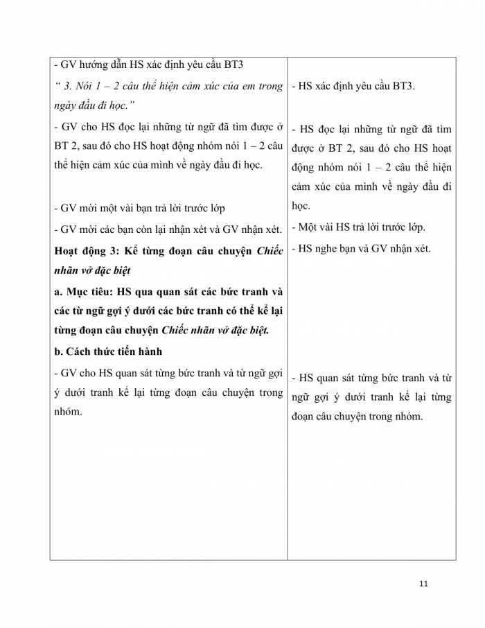 Giáo án và PPT Tiếng Việt 3 chân trời Bài 4: Nhớ lại buổi đầu tiên đi học; Đọc - kể Chiếc nhãn vở đặc biệt; Tả đồ dùng học tập