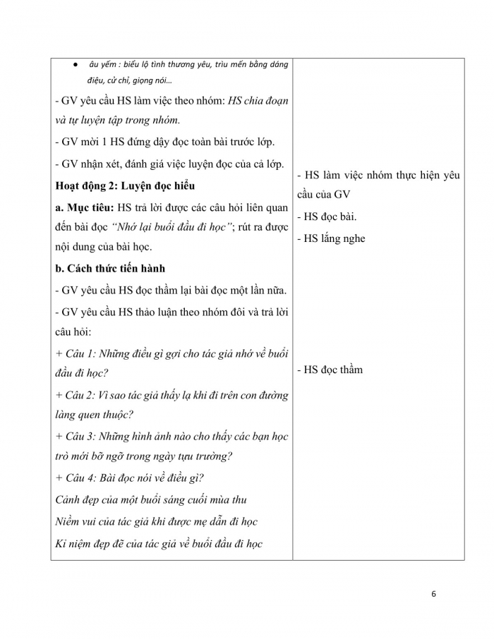 Giáo án và PPT Tiếng Việt 3 chân trời Bài 4: Nhớ lại buổi đầu tiên đi học; Đọc - kể Chiếc nhãn vở đặc biệt; Tả đồ dùng học tập