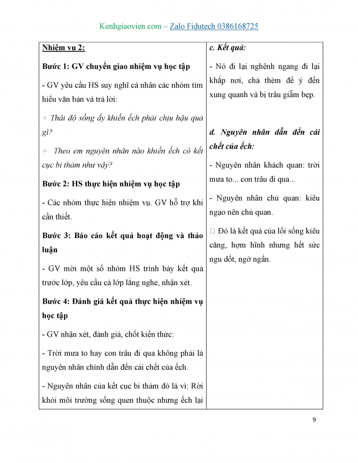 Giáo án và PPT Ngữ văn 7 cánh diều Bài 6: Ếch ngồi đáy giếng