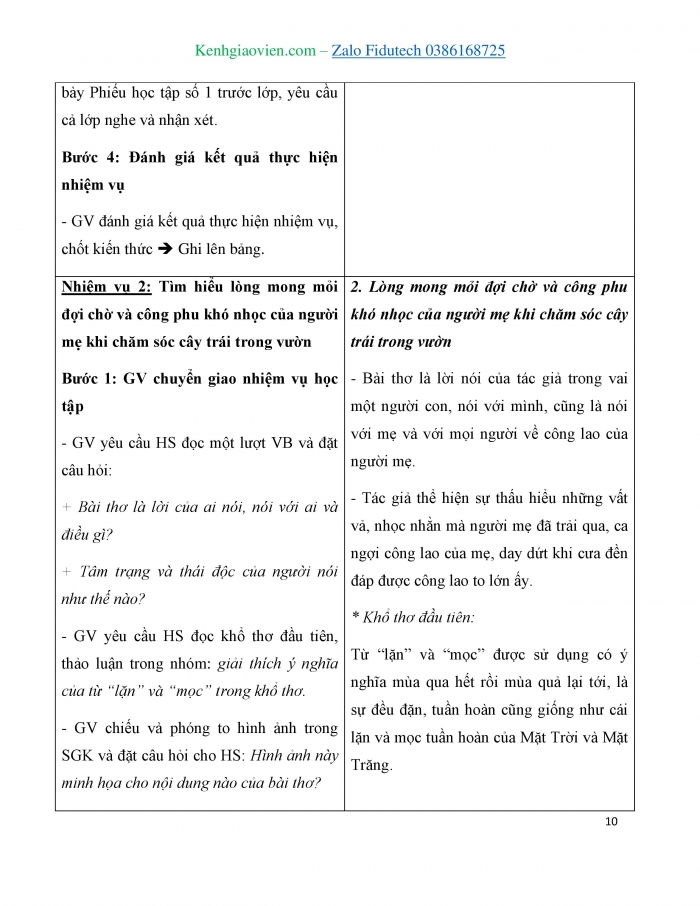 Giáo án và PPT Ngữ văn 7 cánh diều Bài 7: Mẹ và quả (Nguyễn Khoa Điềm)