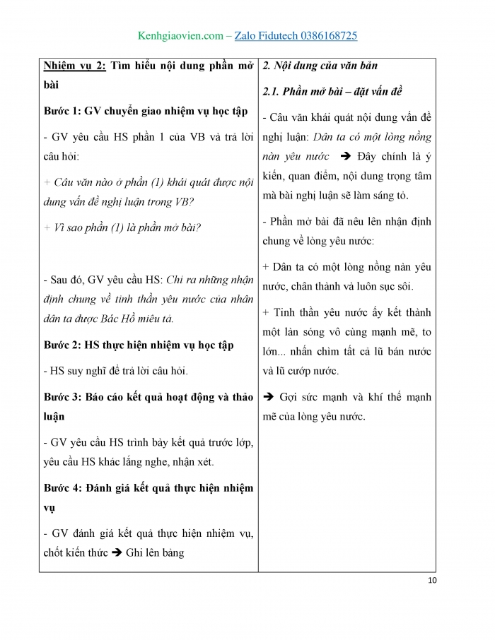 Giáo án và PPT Ngữ văn 7 cánh diều Bài 8: Tinh thần yêu nước của nhân dân ta (Hồ Chí Minh)