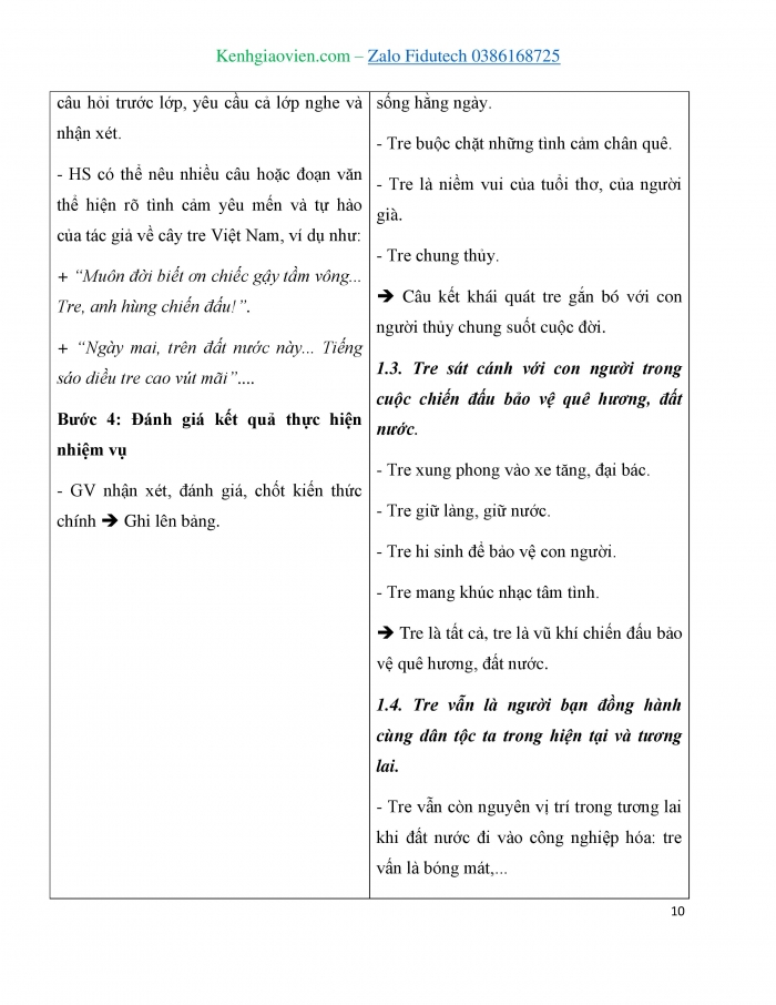 Giáo án và PPT Ngữ văn 7 cánh diều Bài 9: Cây tre Việt Nam (Thép Mới)