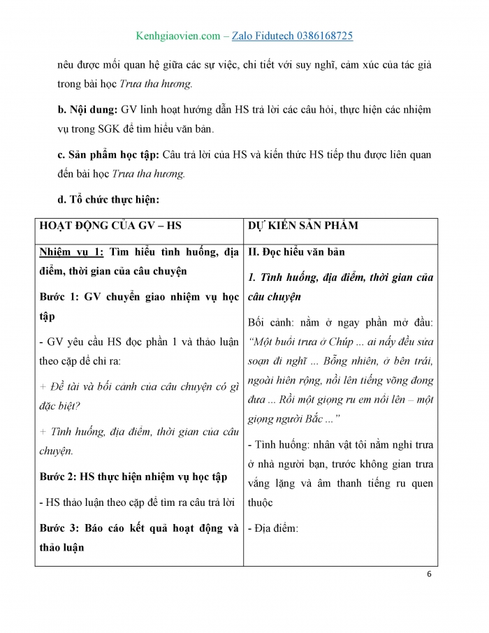 Giáo án và PPT Ngữ văn 7 cánh diều Bài 9: Trưa tha hương (Trần Cư)