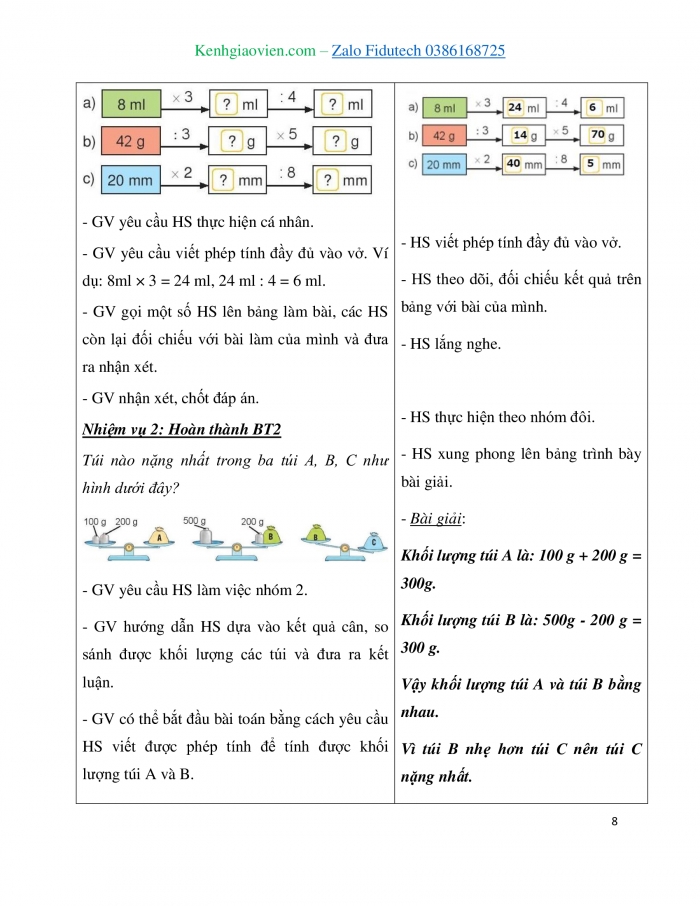 Giáo án và PPT Toán 3 kết nối Bài 35: Luyện tập chung