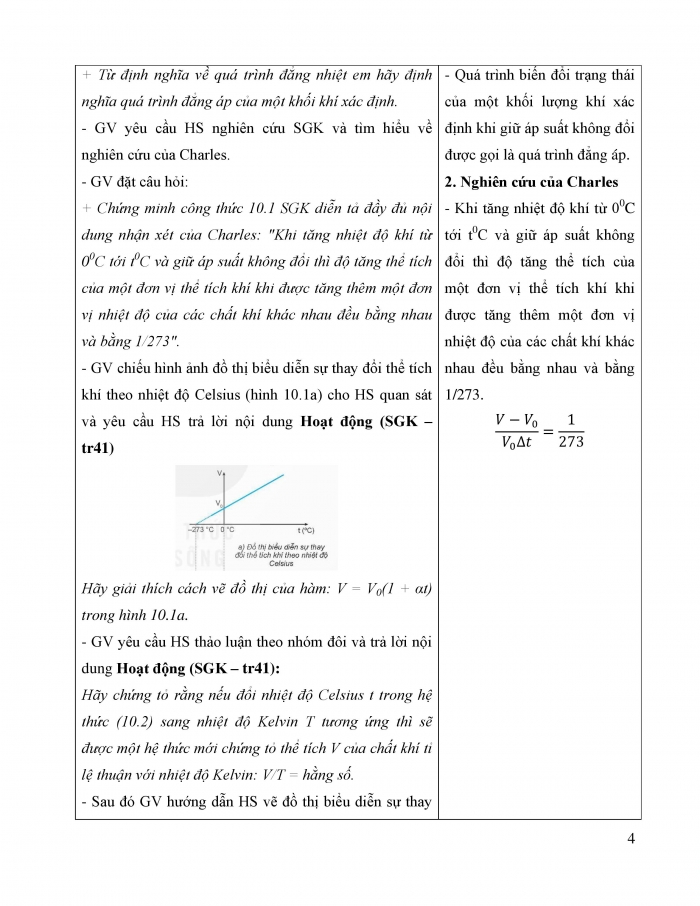 Giáo án và PPT Vật lí 12 kết nối bài 10: Định luật Charles