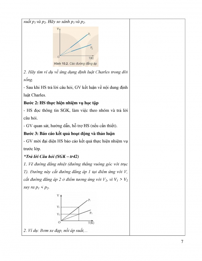 Giáo án và PPT Vật lí 12 kết nối bài 10: Định luật Charles