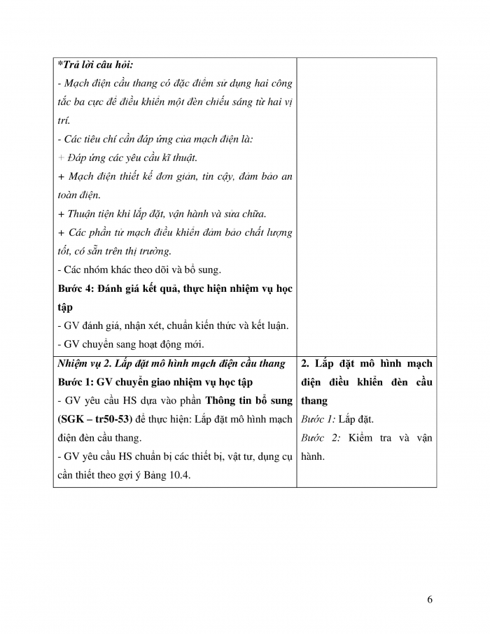 Giáo án và PPT công nghệ 12 điện - điện tử Cánh diều bài 10: Dự án Thiết kế, lắp đặt mạch điện điều khiển đèn cầu thang