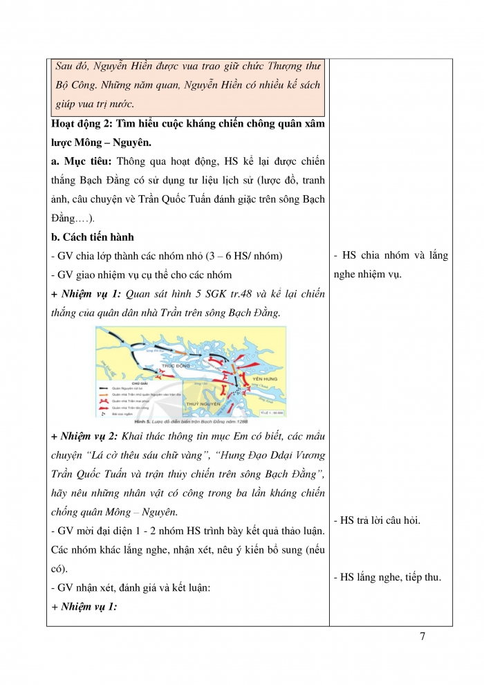 Giáo án và PPT Lịch sử và Địa lí 5 cánh diều bài 10: Triều Trần và kháng chiến chống Mông – Nguyên