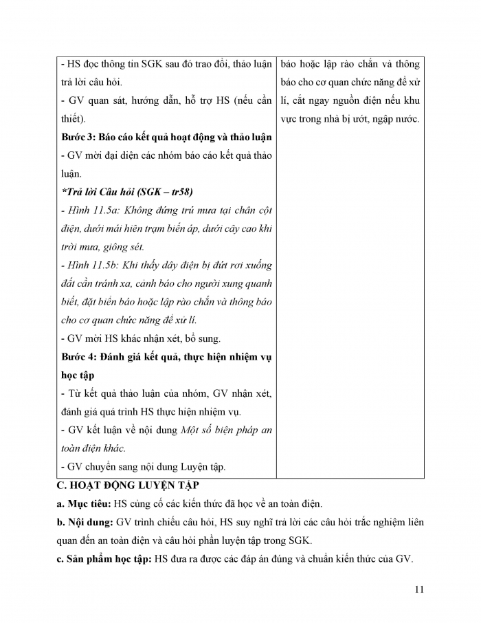 Giáo án và PPT công nghệ 12 điện - điện tử Cánh diều bài 11: An toàn điện