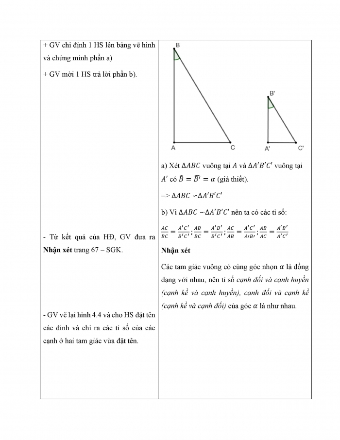 Giáo án và PPT Toán 9 Kết nối bài 11: Tỉ số lượng giác của góc nhọn