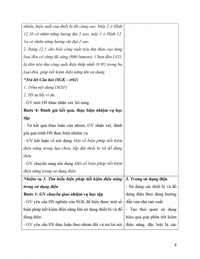 Giáo án và PPT công nghệ 12 điện - điện tử Cánh diều bài 12: Tiết kiệm điện năng