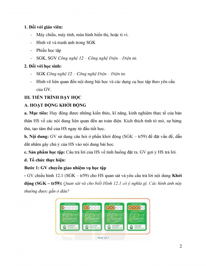 Giáo án và PPT công nghệ 12 điện - điện tử Kết nối bài 12: Tiết kiệm điện năng