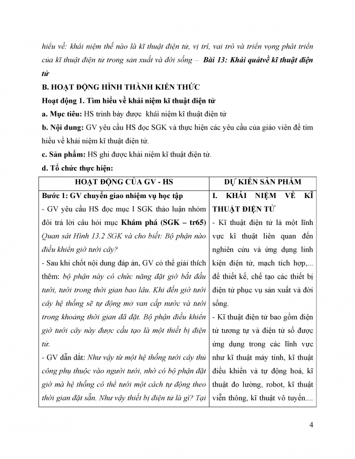 Giáo án và PPT công nghệ 12 điện - điện tử Kết nối bài 13: Khái quát về kĩ thuật điện tử