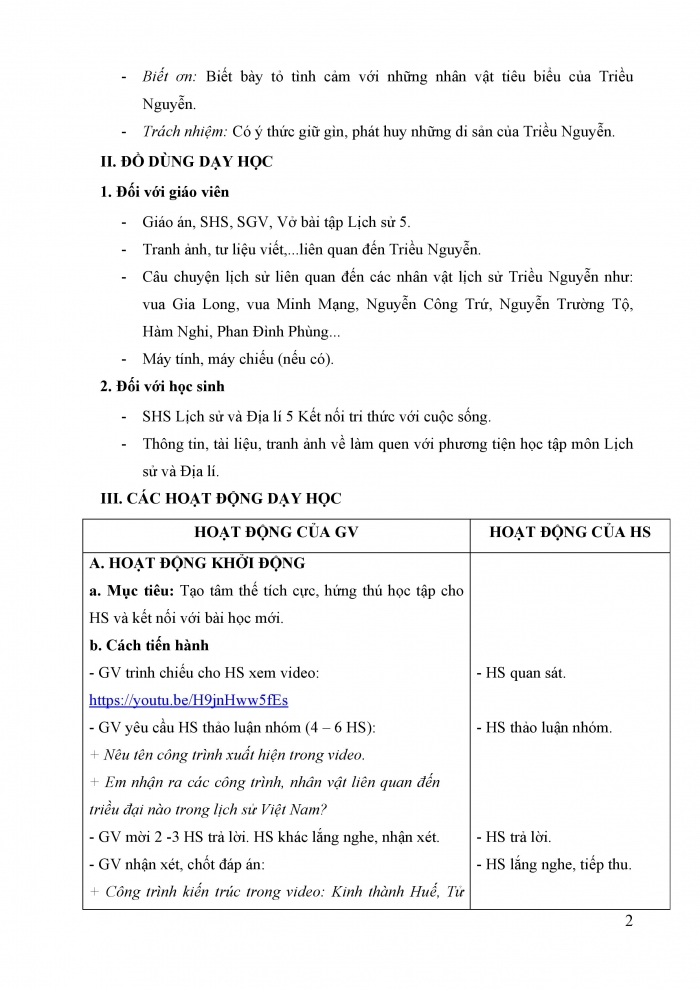 Giáo án và PPT Lịch sử và địa lí 5 Kết nối bài 13: Triều Nguyễn