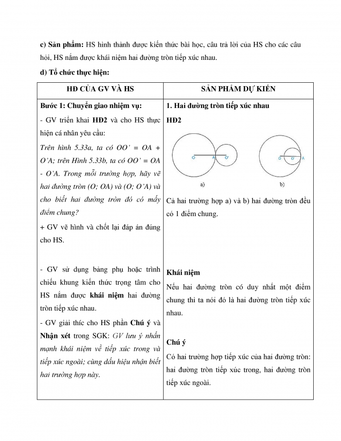 Giáo án và PPT Toán 9 Kết nối bài 17: Vị trí tương đối của hai đường tròn