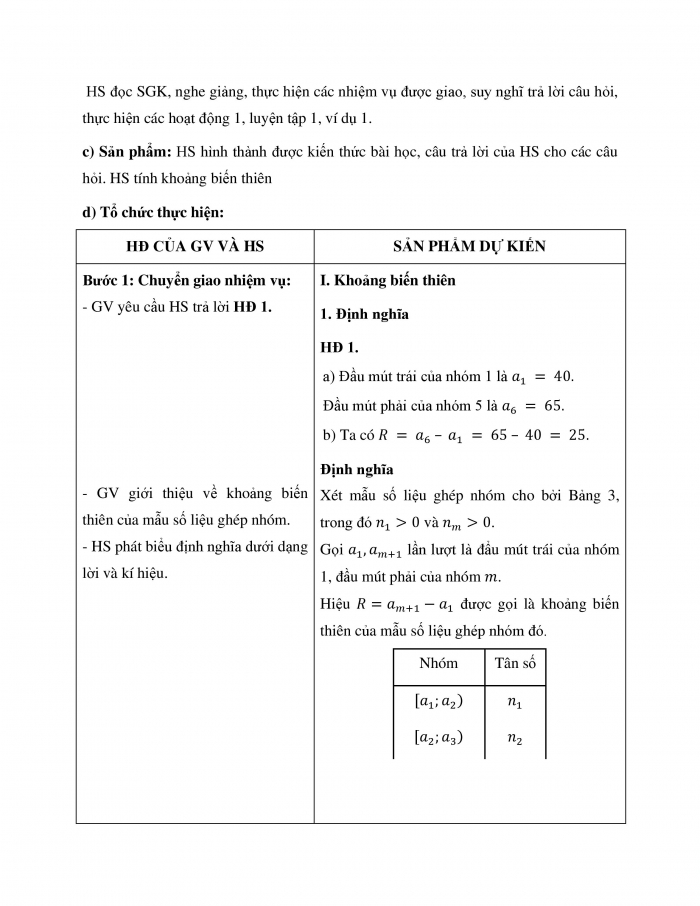 Giáo án và PPT Toán 12 cánh diều Bài 1: Khoảng biến thiên, khoảng tứ phân vị của mẫu số liệu ghép nhóm