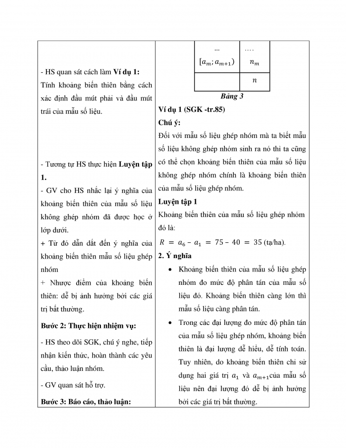 Giáo án và PPT Toán 12 cánh diều Bài 1: Khoảng biến thiên, khoảng tứ phân vị của mẫu số liệu ghép nhóm