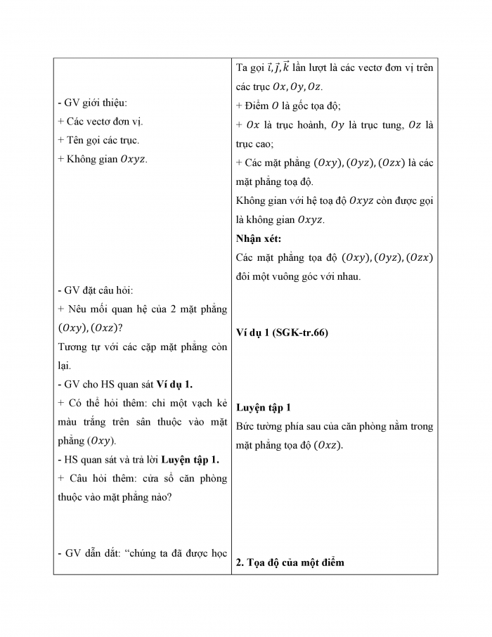 Giáo án và PPT Toán 12 cánh diều Bài 2: Tọa độ của vectơ