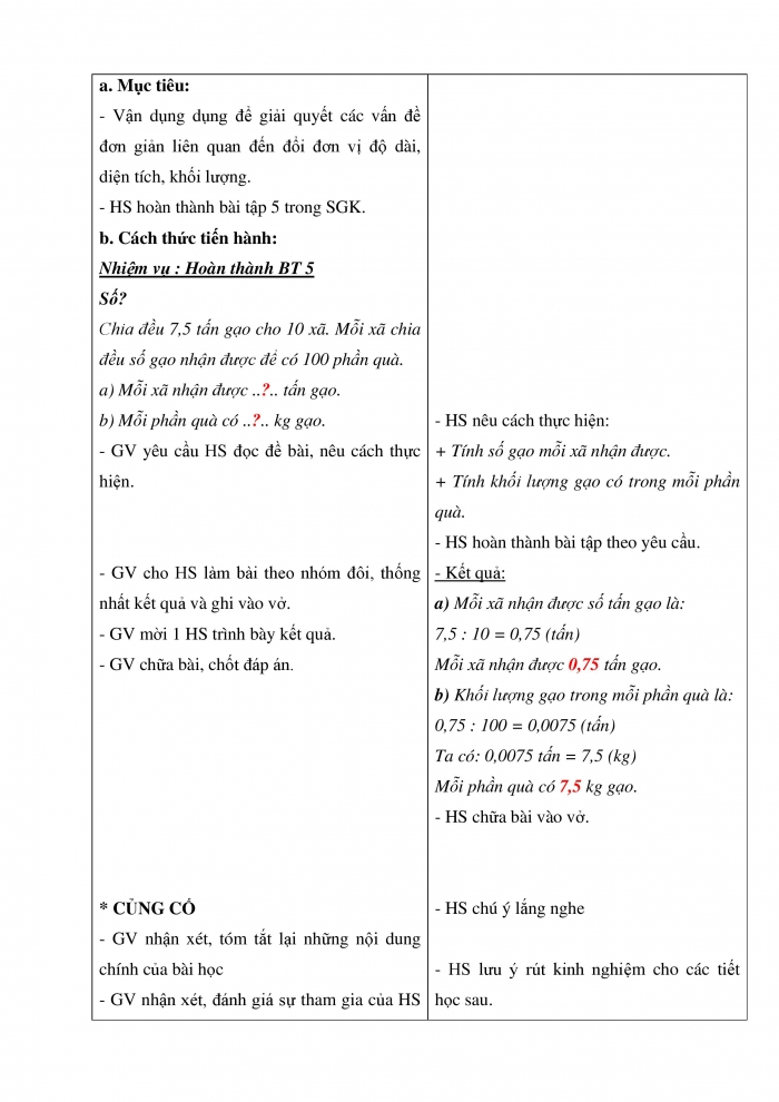 Giáo án và PPT Toán 5 Chân trời bài 38: Em làm được những gì?