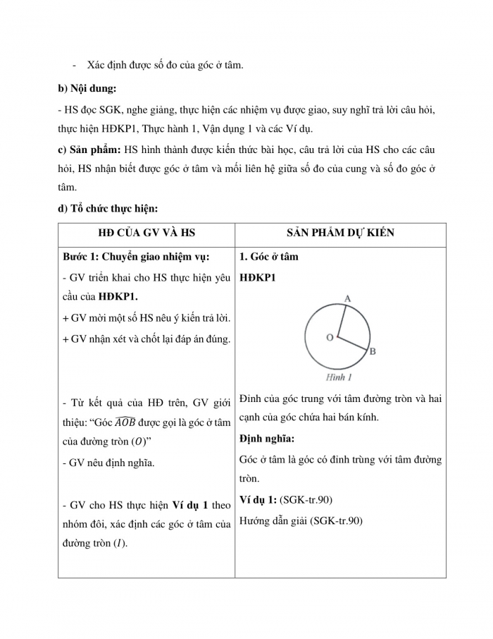 Giáo án và PPT Toán 9 chân trời bài 3: Góc ở tâm, góc nội tiếp