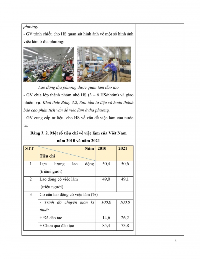 Giáo án và PPT Địa lí 9 cánh diều bài 3: Thực hành Phân tích vấn đề việc làm ở địa phương và nhận xét sự phân hóa thu nhập theo vùng