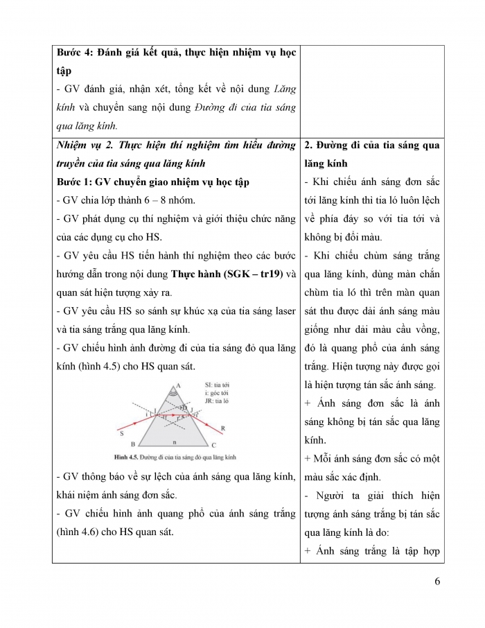 Giáo án và PPT KHTN 9 cánh diều bài 4: Hiện tượng tán sắc ánh sáng. Màu sắc ánh sáng