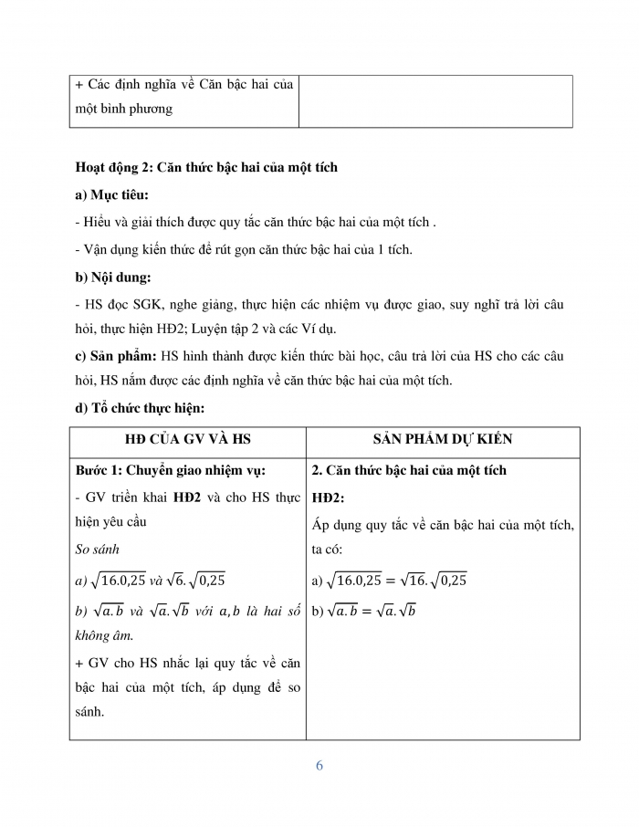 Giáo án và PPT Toán 9 cánh diều bài 4: Một số phép biến đổi căn thức bậc hai của biểu thức đại số