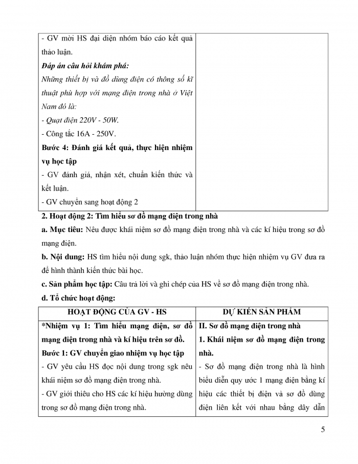 Giáo án và PPT công nghệ 9 lắp đặt mạng điện trong nhà Cánh diều bài 4: Thiết kế mạng điện trong nhà