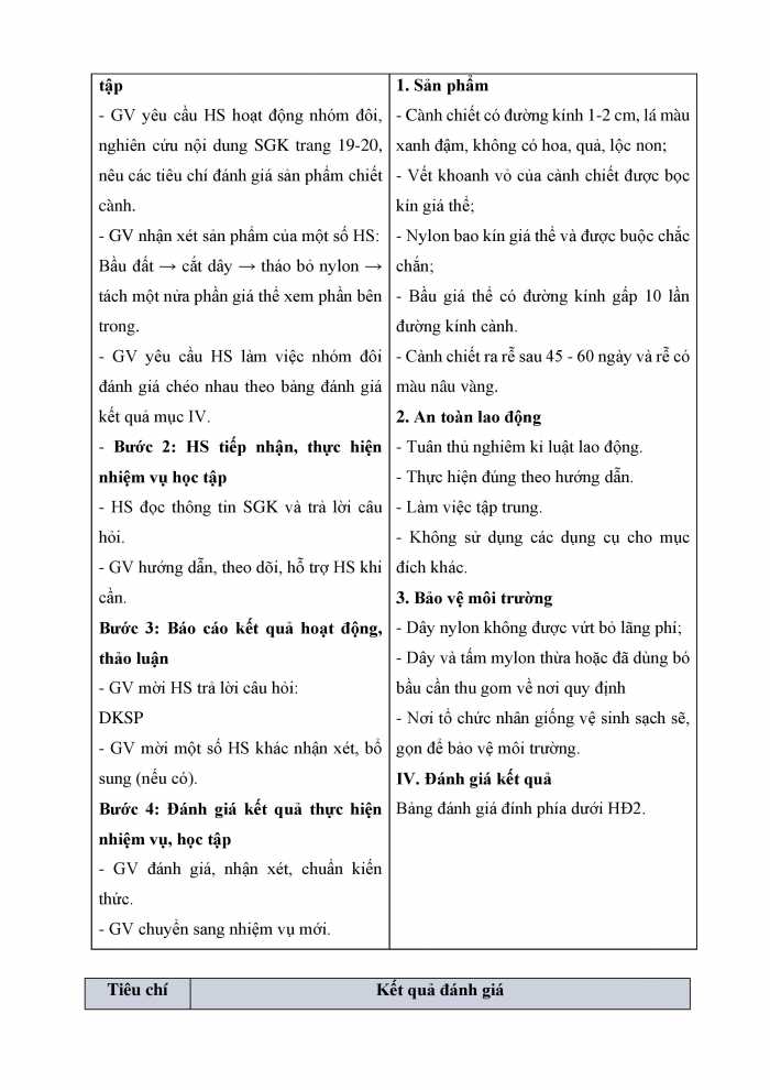 Giáo án và PPT công nghệ 9 trồng cây ăn quả Cánh diều bài 4: Thực hành nhân giống cây ăn quả bằng phương pháp chiết cành