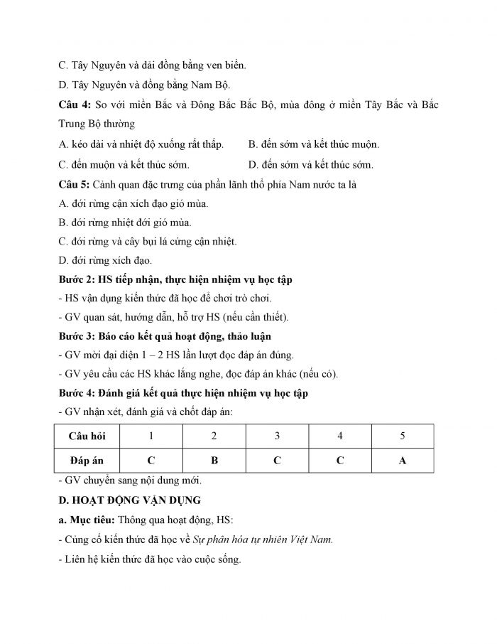 Giáo án và PPT Địa lí 12 kết nối bài 4: Thực hành Viết báo cáo về sự phân hoá tự nhiên Việt Nam