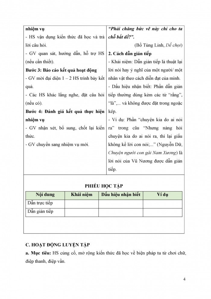 Giáo án và PPT Ngữ văn 9 chân trời bài 4: Thực hành tiếng Việt