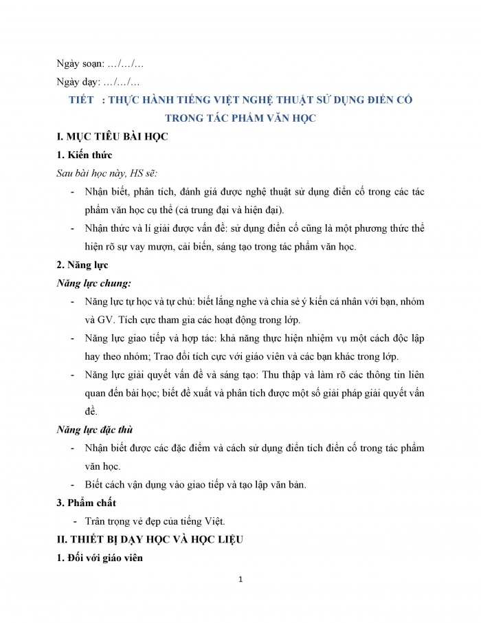 Giáo án và PPT Ngữ văn 12 kết nối bài 4: Nghệ thuật sử dụng điển cố trong tác phẩm văn học