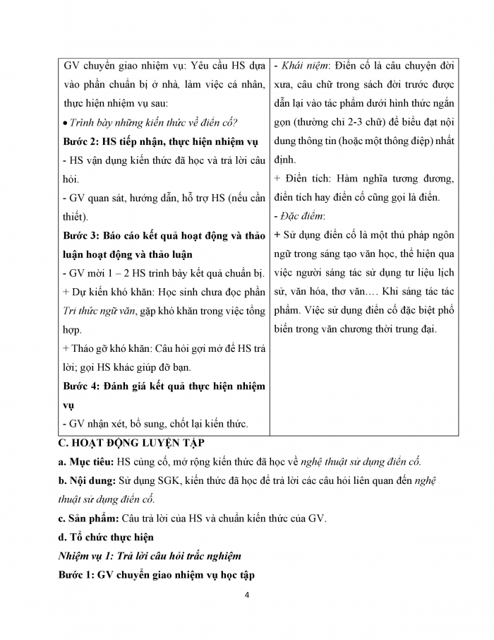 Giáo án và PPT Ngữ văn 12 kết nối bài 4: Nghệ thuật sử dụng điển cố trong tác phẩm văn học