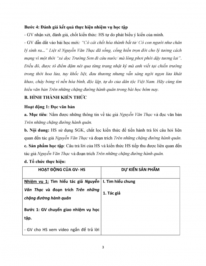 Giáo án và PPT Ngữ văn 12 chân trời bài 4: Trên những chặng đường hành quân... (Nguyễn Văn Thạc)