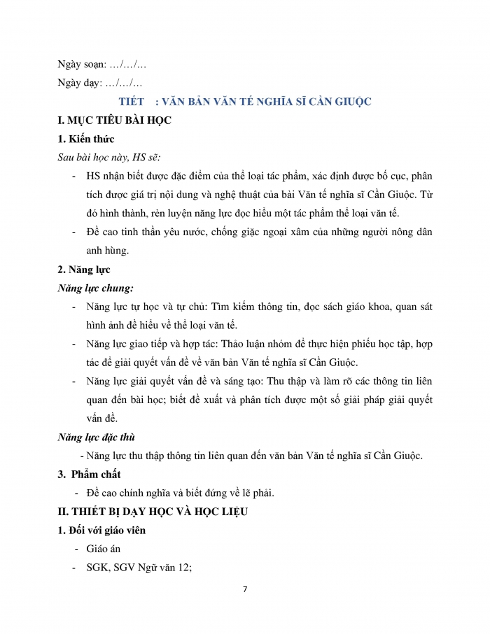 Giáo án và PPT Ngữ văn 12 cánh diều bài 4: Văn tế nghĩa sĩ Cần Giuộc (Nguyễn Đình Chiểu)