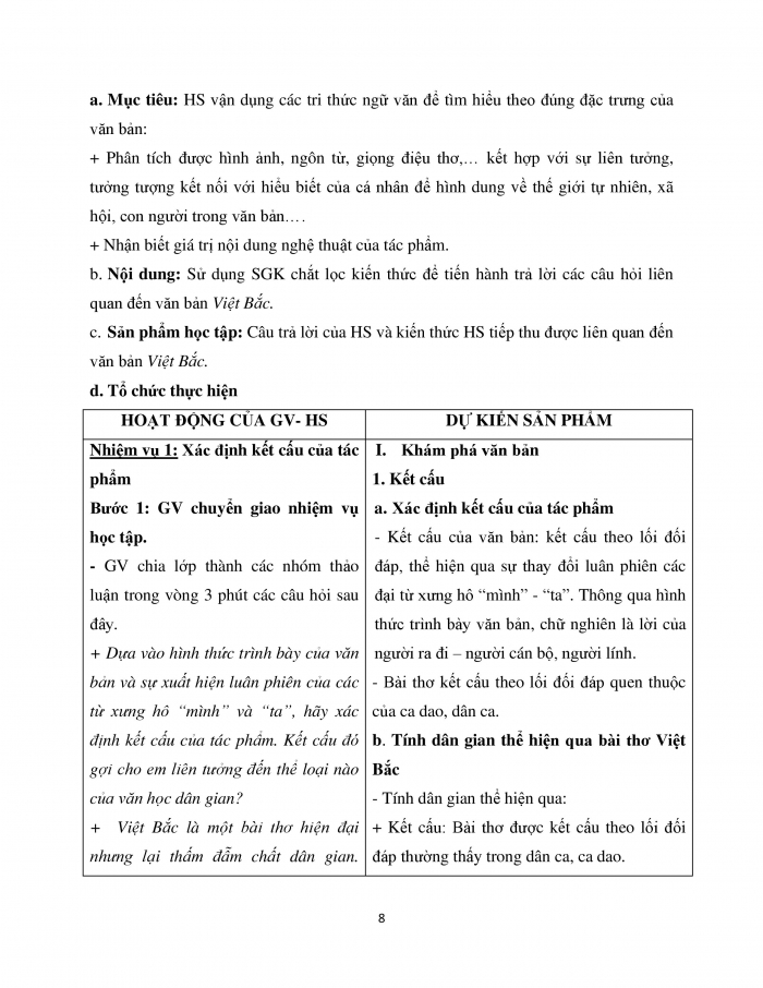 Giáo án và PPT Ngữ văn 12 cánh diều bài 4: Việt Bắc (Tố Hữu)