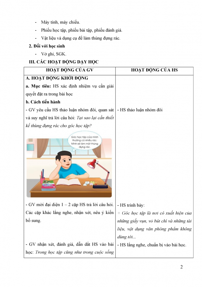 Giáo án và PPT Công nghệ 5 cánh diều bài 5: Dự án Em tập làm nhà thiết kế