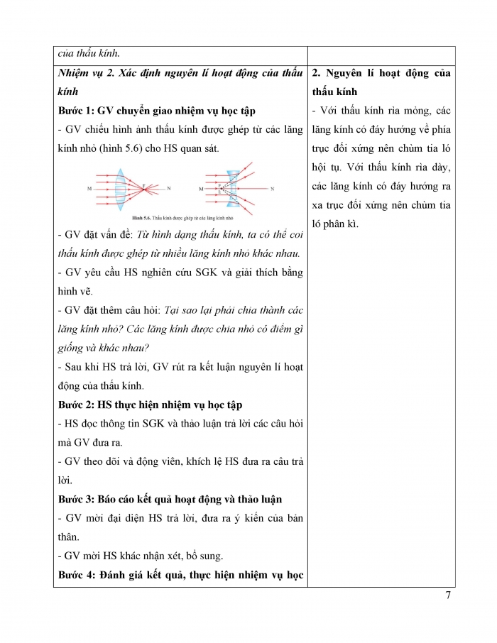 Giáo án và PPT KHTN 9 cánh diều bài 5: Sự khúc xạ ánh sáng qua thấu kính