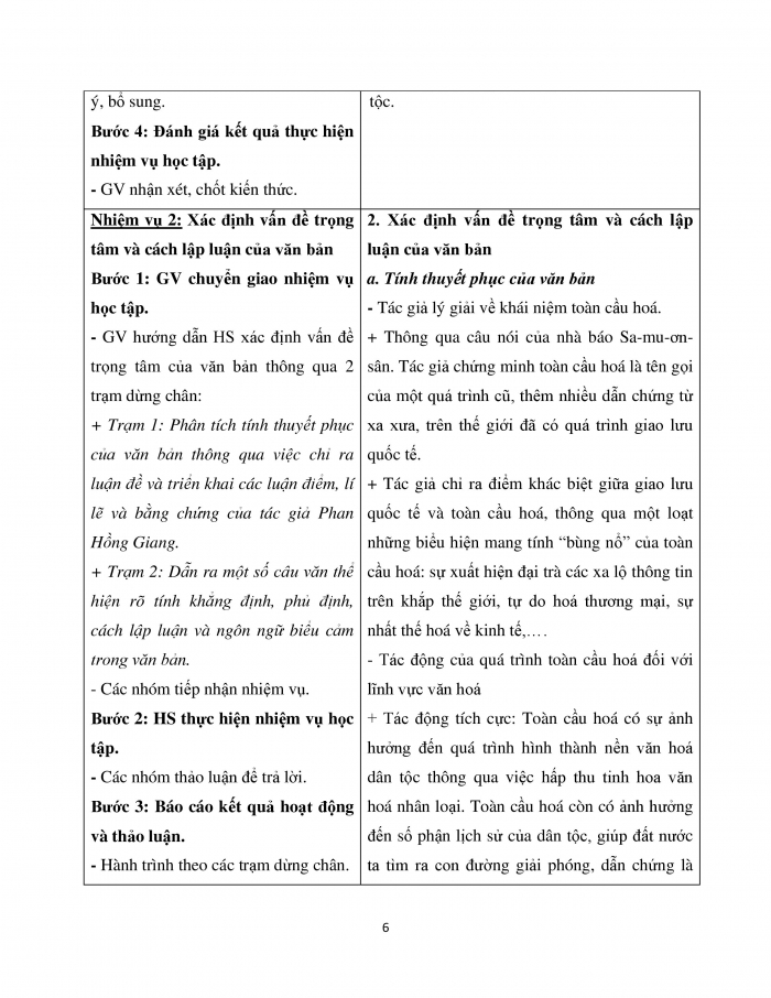 Giáo án và PPT Ngữ văn 12 cánh diều bài 5: Toàn cầu hóa và bản sắc văn hóa dân tộc (Phan Hồng Giang)