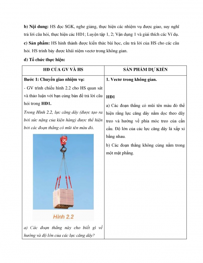 Giáo án và PPT Toán 12 kết nối bài 6: Vectơ trong không gian