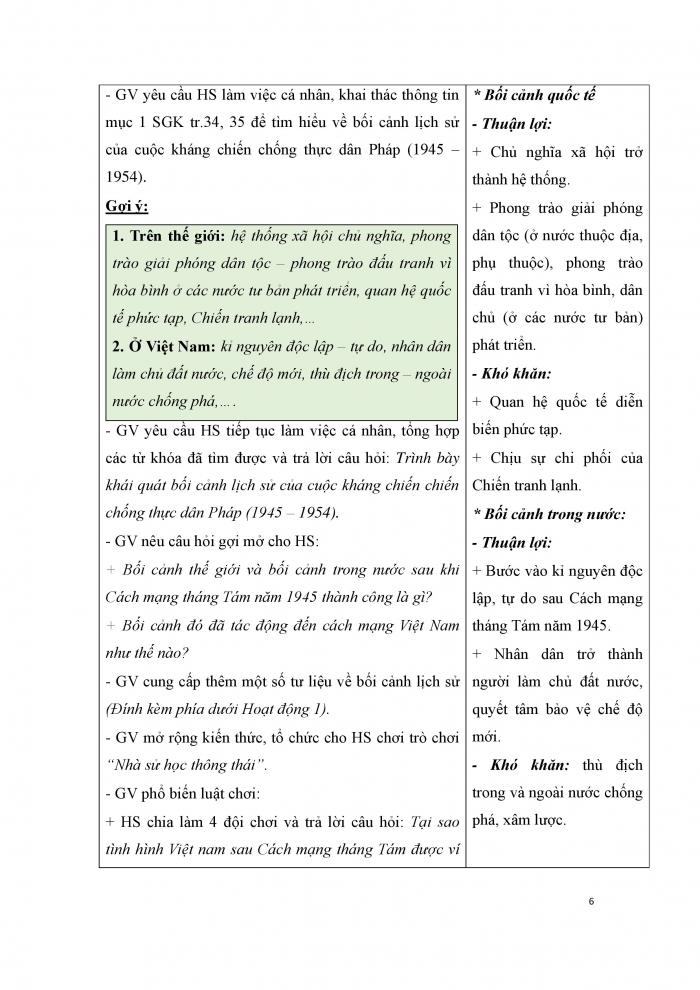 Giáo án và PPT Lịch sử 12 cánh diều bài 7: Cuộc kháng chiến chống thực dân Pháp (1945 - 1954)