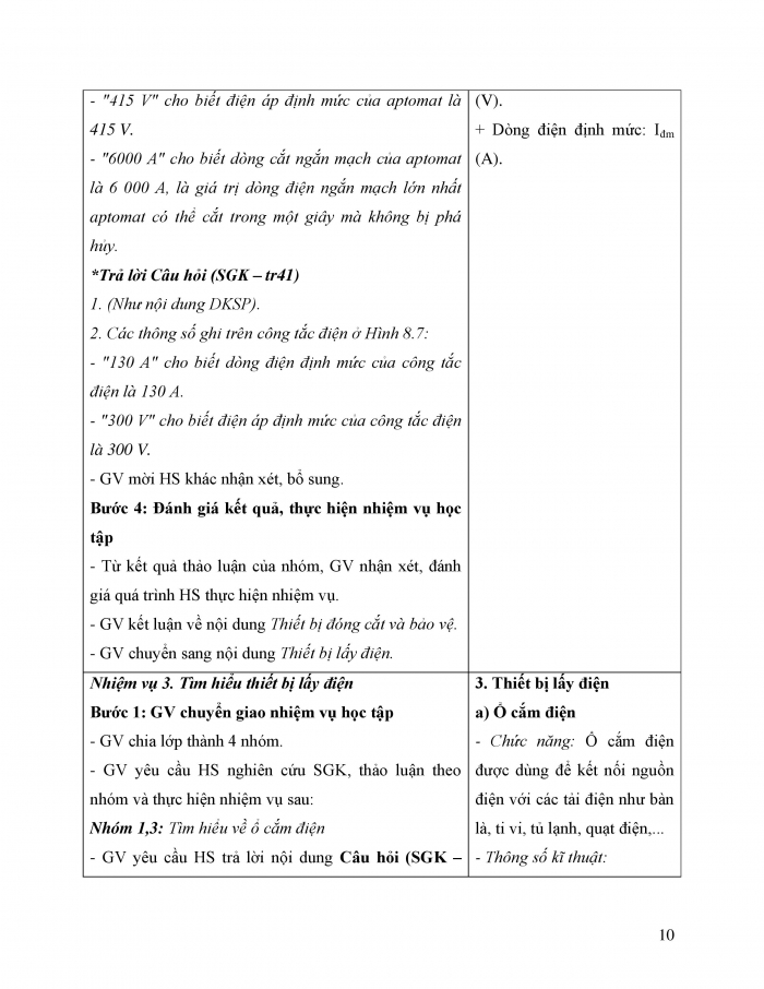 Giáo án và PPT công nghệ 12 điện - điện tử Cánh diều bài 8: Cấu trúc hệ thống điện trong gia đình