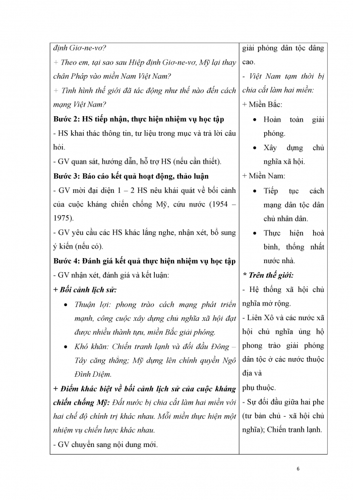 Giáo án và PPT Lịch sử 12 kết nối bài 8: Cuộc kháng chiến chống Mỹ, cứu nước (1954 – 1975)