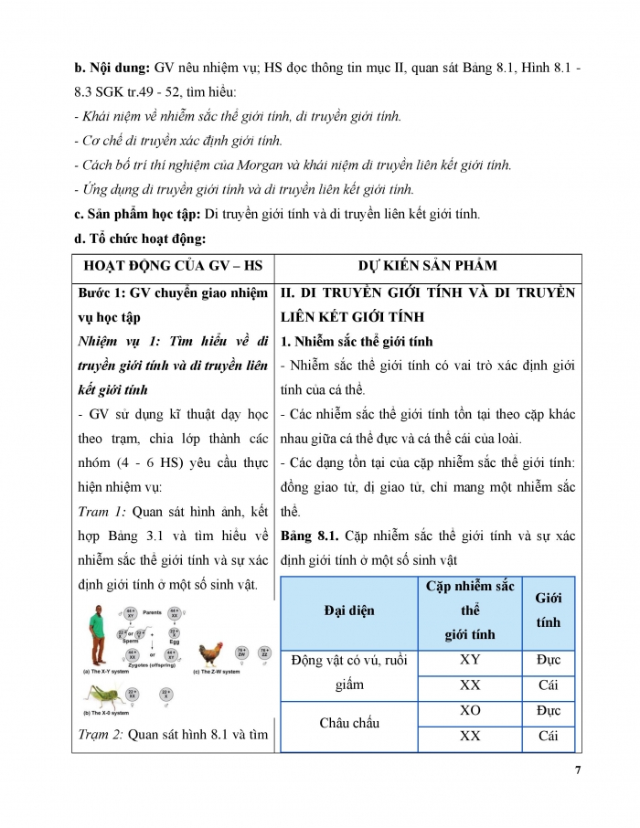 Giáo án và PPT Sinh học 12 cánh diều bài 8: Di truyền liên kết giới tính, liên kết gene và hoán vị gene