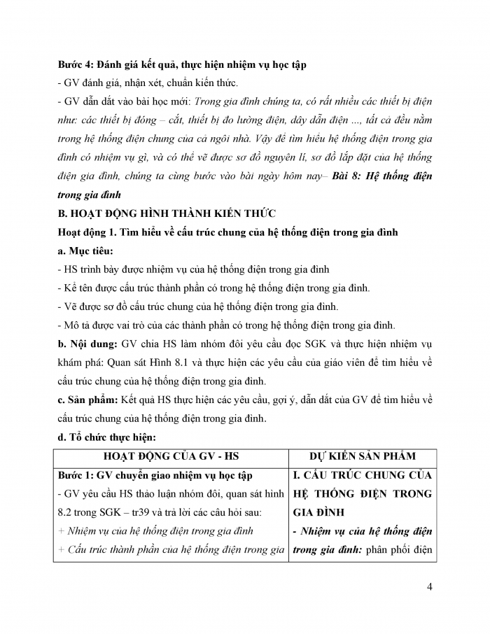 Giáo án và PPT công nghệ 12 điện - điện tử Kết nối bài 8: Hệ thống điện trong gia đình