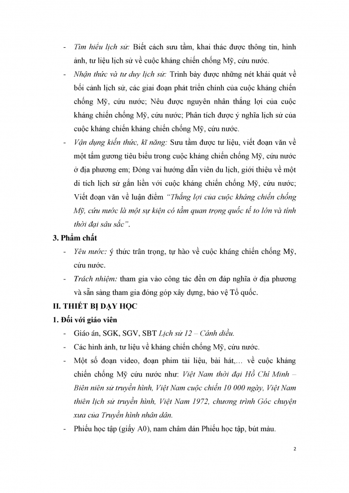 Giáo án và PPT Lịch sử 12 cánh diều bài 8: Cuộc kháng chiến chống Mỹ, cứu nước (1954 - 1975)