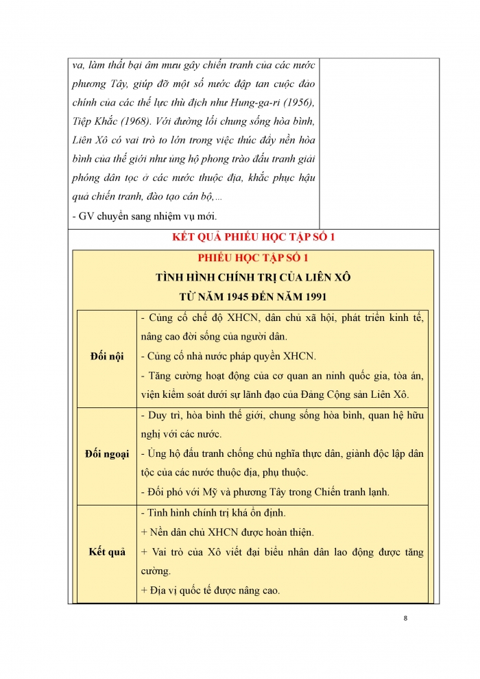 Giáo án và PPT Lịch sử 9 cánh diều bài 8: Liên Xô và các nước Đông Âu từ năm 1945 đến năm 1991