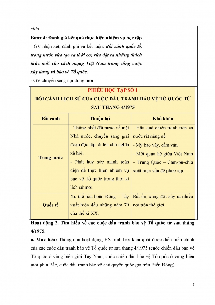 Giáo án và PPT Lịch sử 12 kết nối bài 9: Cuộc đấu tranh bảo vệ Tổ quốc từ sau tháng 4 – 1975 đến nay. Một số bài học lịch sử của các cuộc kháng chiến bảo vệ Tổ quốc từ năm 1945 đến nay