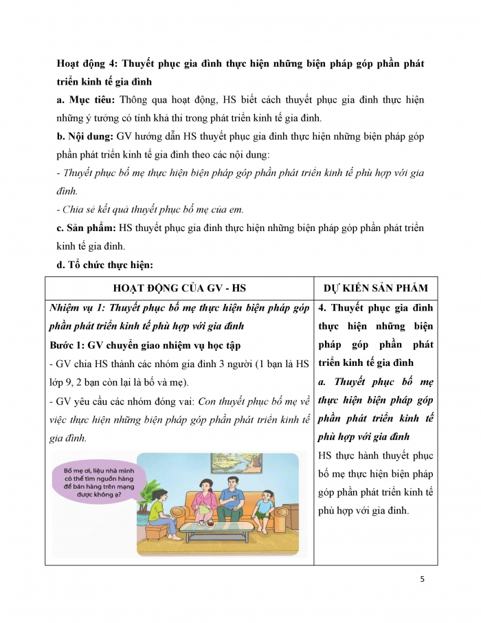 Giáo án và PPT Hoạt động trải nghiệm 9 chân trời bản 1 Chủ đề 5: Xây dựng ngân sách cá nhân và góp phần phát triển kinh tế gia đình - Tuần 18