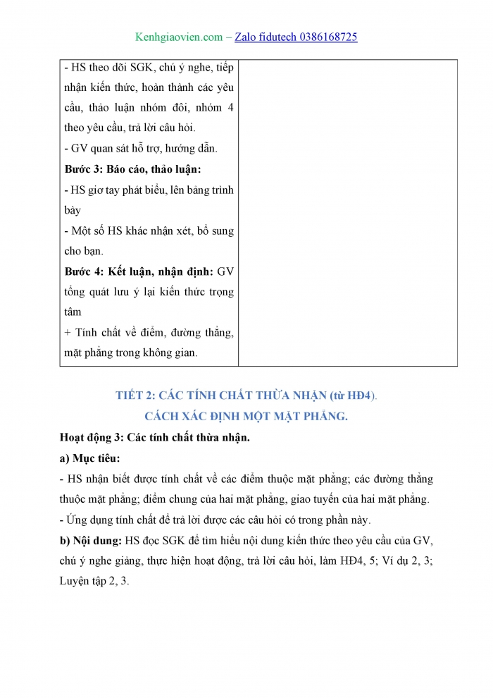 Giáo án và PPT Toán 11 kết nối Bài 10: Đường thẳng và mặt phẳng trong không gian